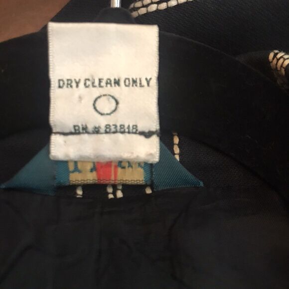 H&W Size 18 Waist Length Blazer Jacket Women's Black With Gray Strips Career - Picture 15 of 15